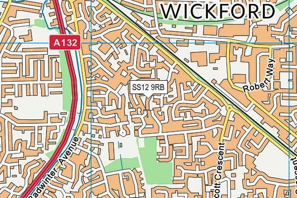 SS12 9RB map - OS VectorMap District (Ordnance Survey)
