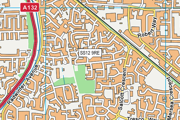 SS12 9RE map - OS VectorMap District (Ordnance Survey)