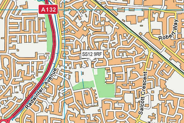 SS12 9RF map - OS VectorMap District (Ordnance Survey)