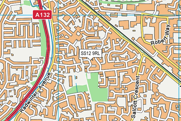 SS12 9RL map - OS VectorMap District (Ordnance Survey)