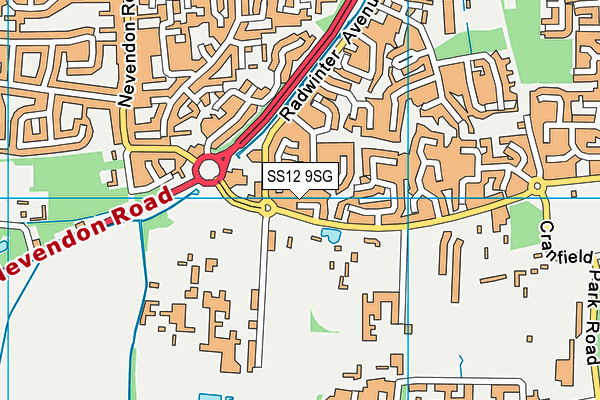 SS12 9SG map - OS VectorMap District (Ordnance Survey)