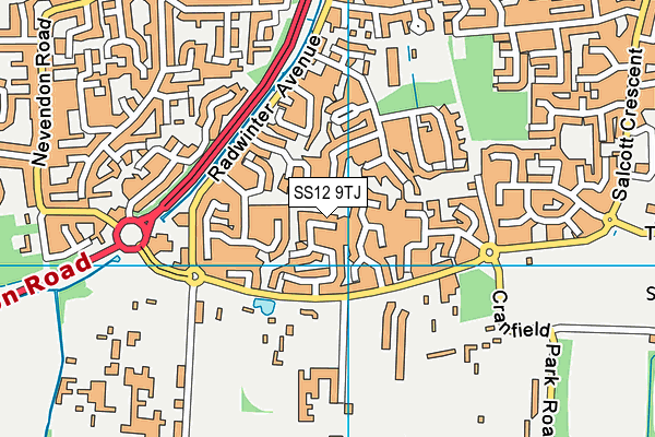 SS12 9TJ map - OS VectorMap District (Ordnance Survey)