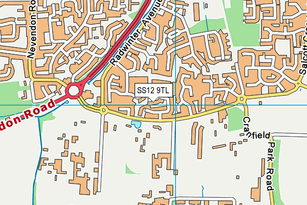 SS12 9TL map - OS VectorMap District (Ordnance Survey)