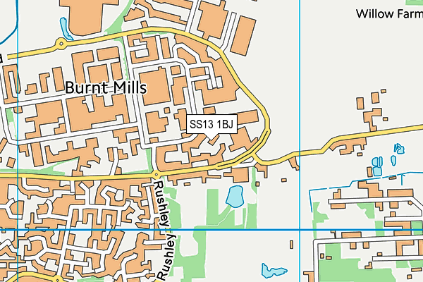 SS13 1BJ map - OS VectorMap District (Ordnance Survey)