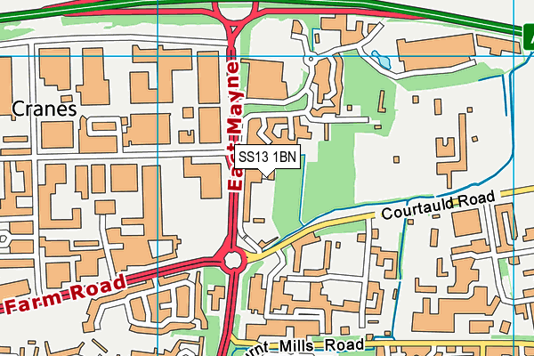 SS13 1BN map - OS VectorMap District (Ordnance Survey)