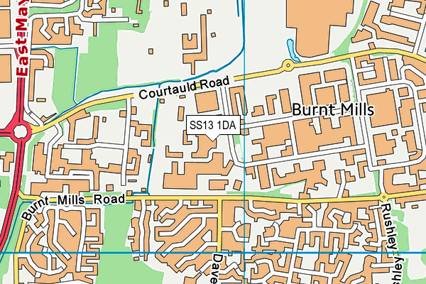 SS13 1DA map - OS VectorMap District (Ordnance Survey)