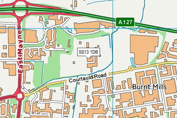 SS13 1DB map - OS VectorMap District (Ordnance Survey)