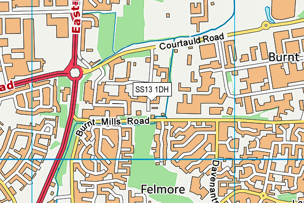 SS13 1DH map - OS VectorMap District (Ordnance Survey)