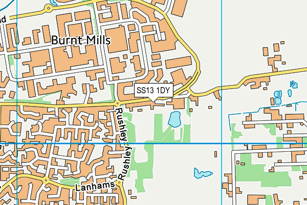SS13 1DY map - OS VectorMap District (Ordnance Survey)