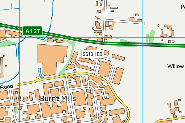 SS13 1EB map - OS VectorMap District (Ordnance Survey)