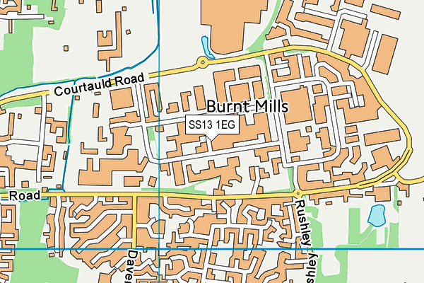 SS13 1EG map - OS VectorMap District (Ordnance Survey)