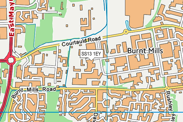 SS13 1EY map - OS VectorMap District (Ordnance Survey)