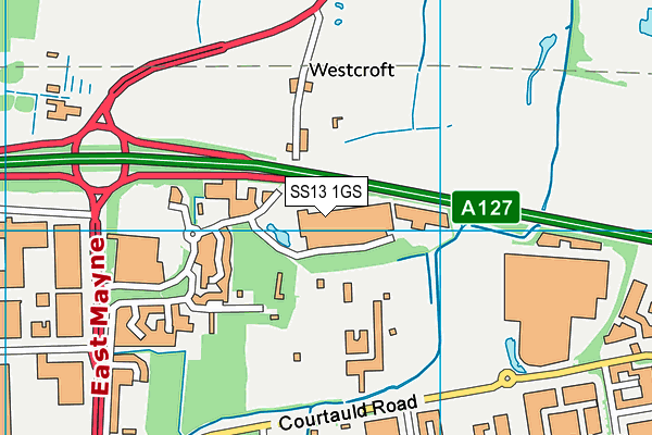 SS13 1GS map - OS VectorMap District (Ordnance Survey)