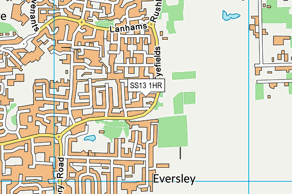 SS13 1HR map - OS VectorMap District (Ordnance Survey)