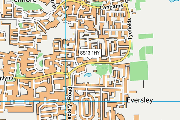 SS13 1HY map - OS VectorMap District (Ordnance Survey)