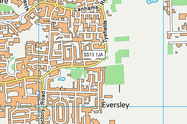 SS13 1JA map - OS VectorMap District (Ordnance Survey)