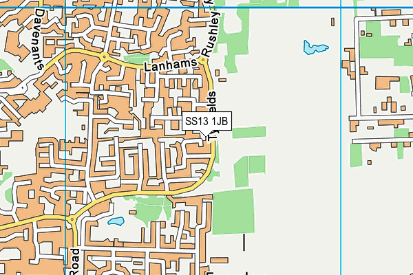 SS13 1JB map - OS VectorMap District (Ordnance Survey)