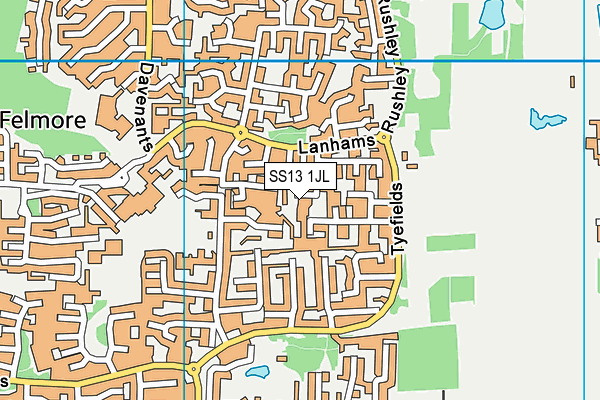 SS13 1JL map - OS VectorMap District (Ordnance Survey)