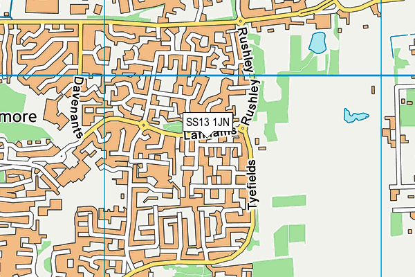 SS13 1JN map - OS VectorMap District (Ordnance Survey)