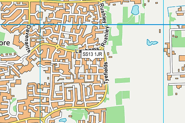 SS13 1JR map - OS VectorMap District (Ordnance Survey)