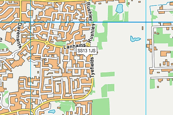 SS13 1JS map - OS VectorMap District (Ordnance Survey)