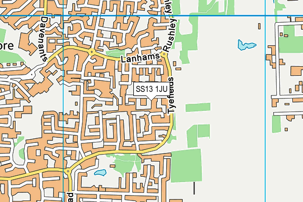 SS13 1JU map - OS VectorMap District (Ordnance Survey)