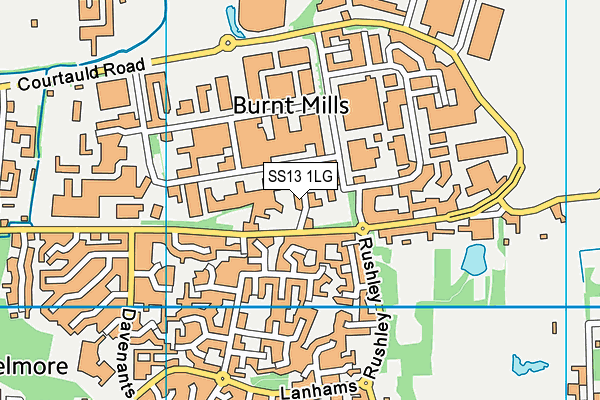 SS13 1LG map - OS VectorMap District (Ordnance Survey)