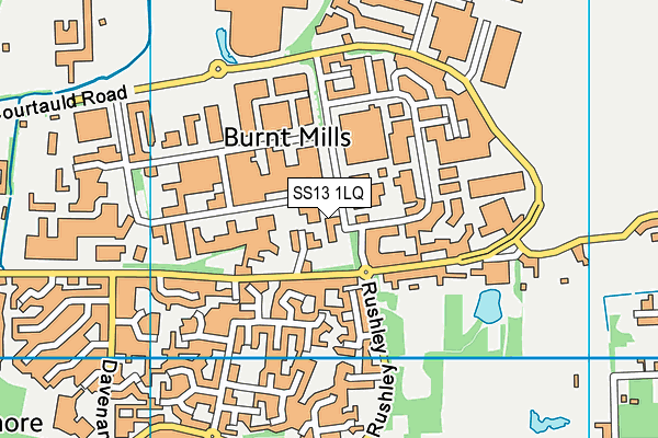 SS13 1LQ map - OS VectorMap District (Ordnance Survey)