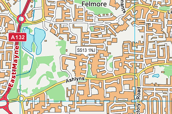 SS13 1NJ map - OS VectorMap District (Ordnance Survey)