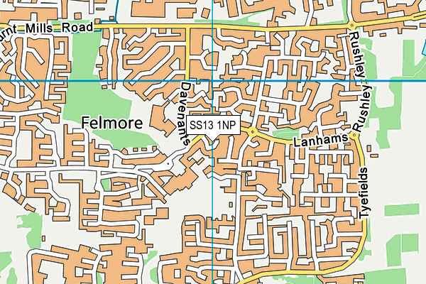 SS13 1NP map - OS VectorMap District (Ordnance Survey)