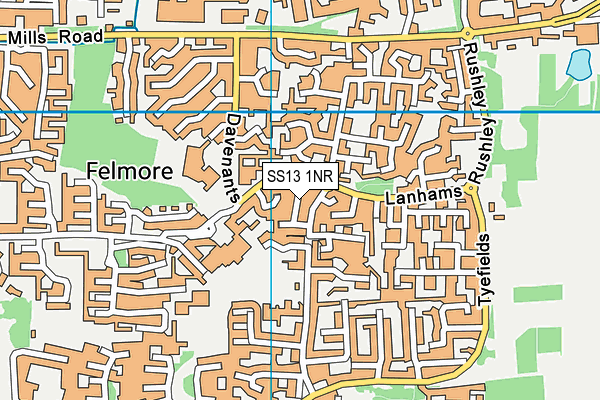 SS13 1NR map - OS VectorMap District (Ordnance Survey)