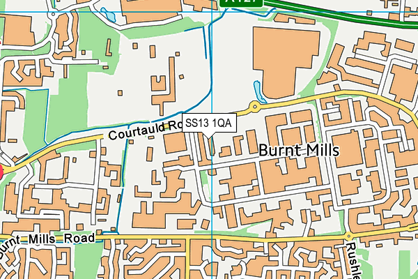 SS13 1QA map - OS VectorMap District (Ordnance Survey)