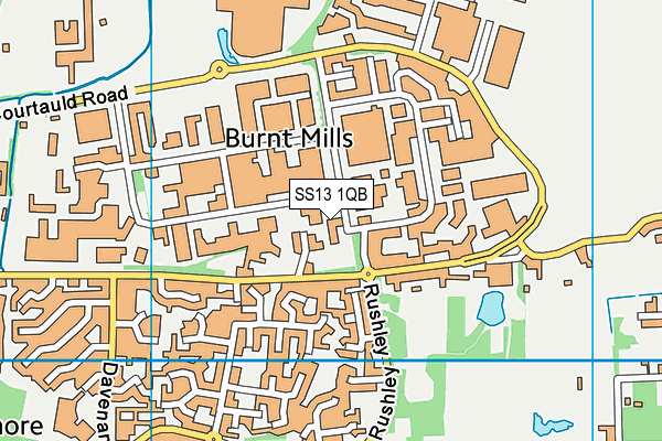 SS13 1QB map - OS VectorMap District (Ordnance Survey)