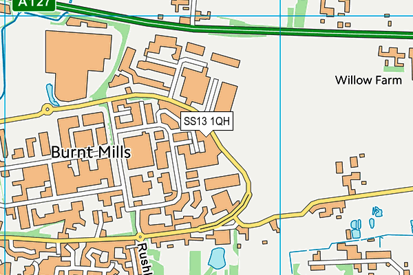 SS13 1QH map - OS VectorMap District (Ordnance Survey)