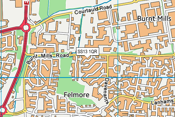 SS13 1QR map - OS VectorMap District (Ordnance Survey)