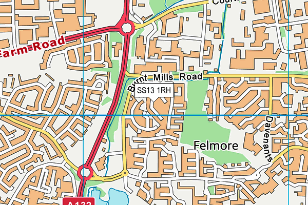 SS13 1RH map - OS VectorMap District (Ordnance Survey)