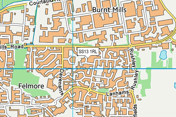 SS13 1RL map - OS VectorMap District (Ordnance Survey)