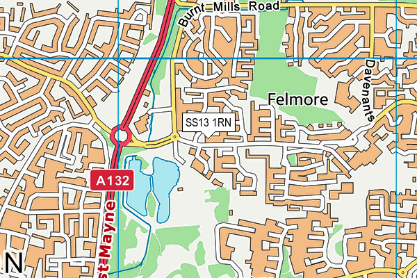 SS13 1RN map - OS VectorMap District (Ordnance Survey)