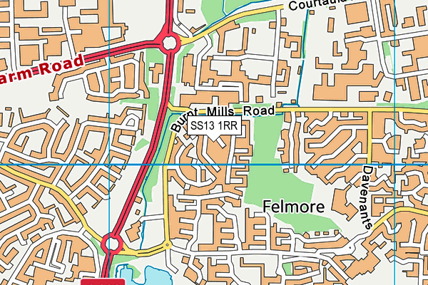 SS13 1RR map - OS VectorMap District (Ordnance Survey)