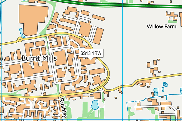 SS13 1RW map - OS VectorMap District (Ordnance Survey)