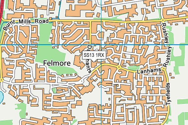 SS13 1RX map - OS VectorMap District (Ordnance Survey)