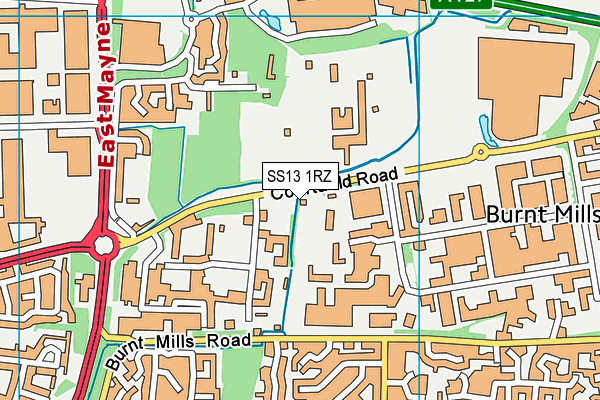 SS13 1RZ map - OS VectorMap District (Ordnance Survey)
