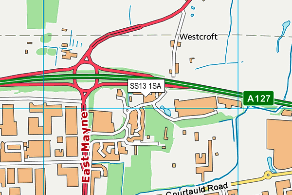 SS13 1SA map - OS VectorMap District (Ordnance Survey)