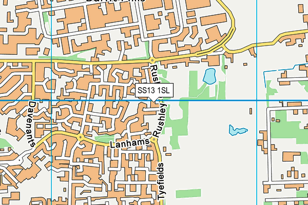 SS13 1SL map - OS VectorMap District (Ordnance Survey)