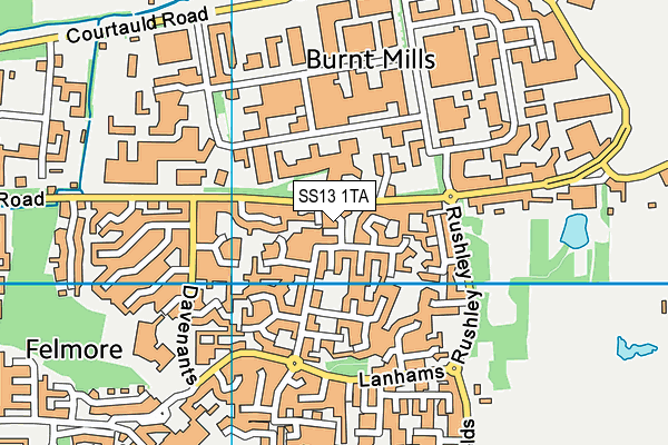 SS13 1TA map - OS VectorMap District (Ordnance Survey)
