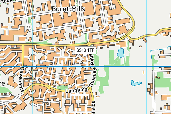 SS13 1TF map - OS VectorMap District (Ordnance Survey)