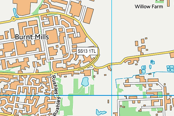 SS13 1TL map - OS VectorMap District (Ordnance Survey)