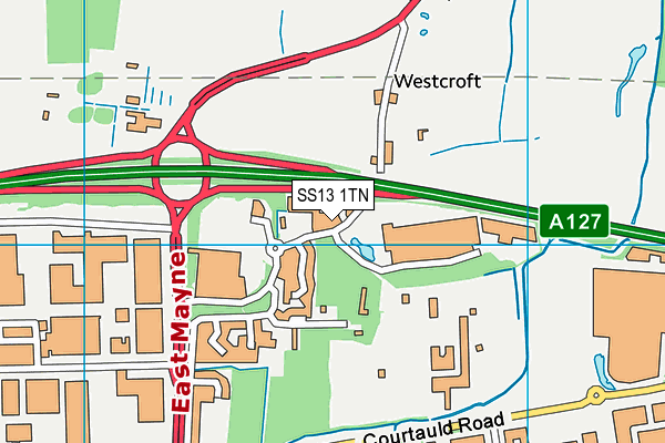 SS13 1TN map - OS VectorMap District (Ordnance Survey)