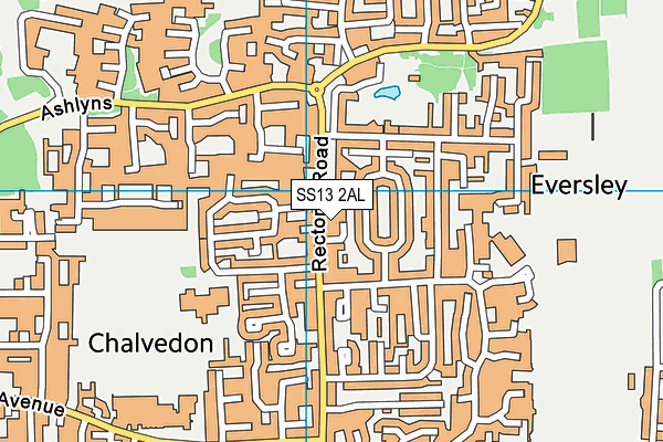 SS13 2AL map - OS VectorMap District (Ordnance Survey)