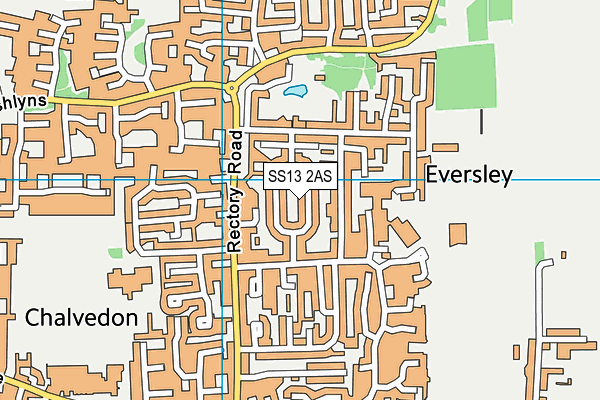 SS13 2AS map - OS VectorMap District (Ordnance Survey)